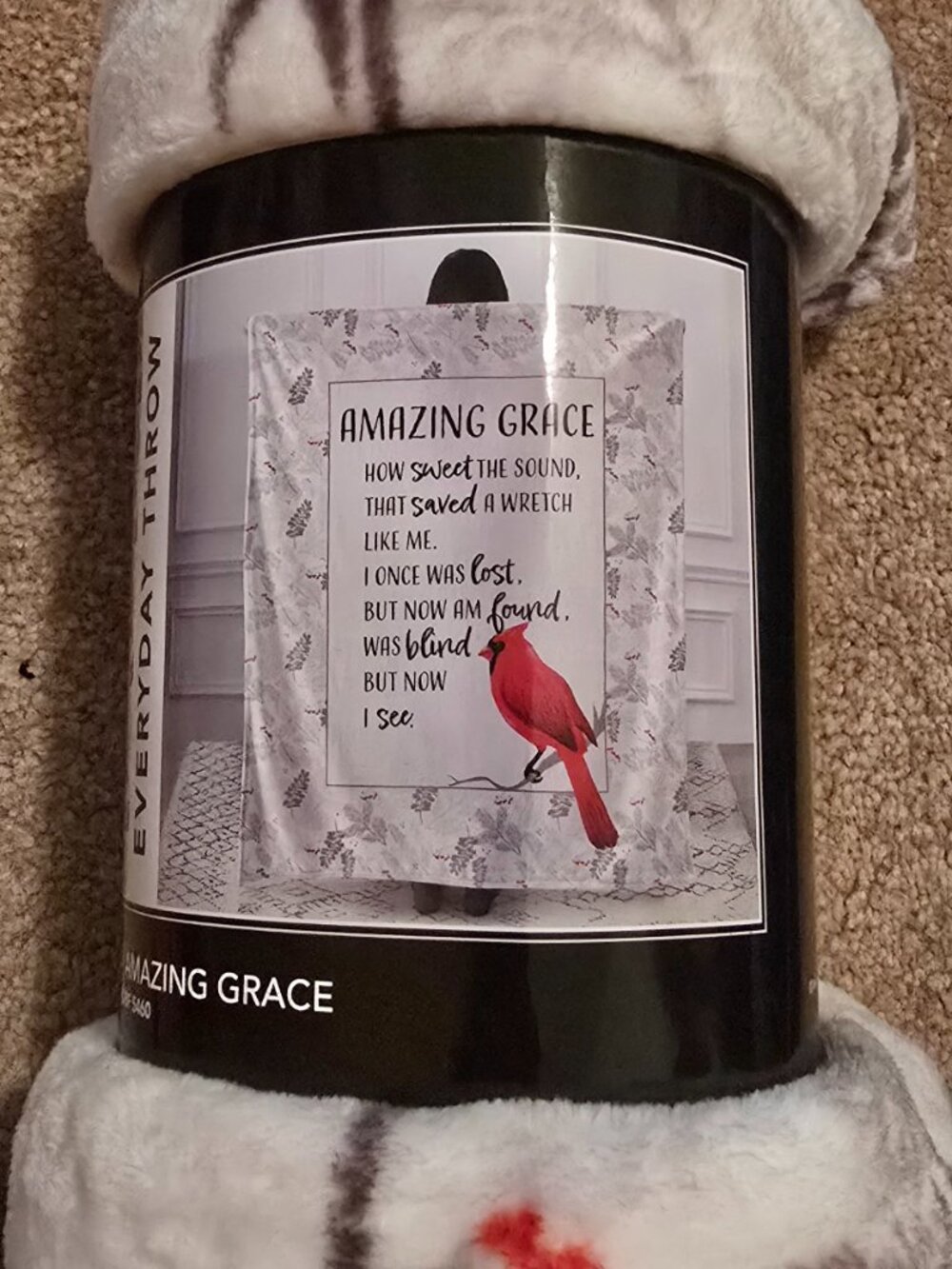 Real Comfort 50 X 60 Amazing Grace Red Cardinal Throw Blanket